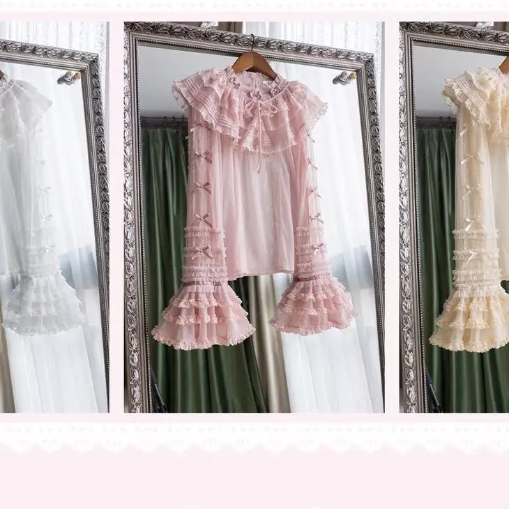 Sweet Y2k Lace Ruffles Long Sleeve Plaid Blouse Girls Casual Tops Japanese Gothic Lolita Style Shirts Women Vintage
Sweet Y2k Lace Ruffles Long Sleeve Plaid Blouse Girls Casual Tops Japanese Gothic Lolita Style Shirts Women Vintage