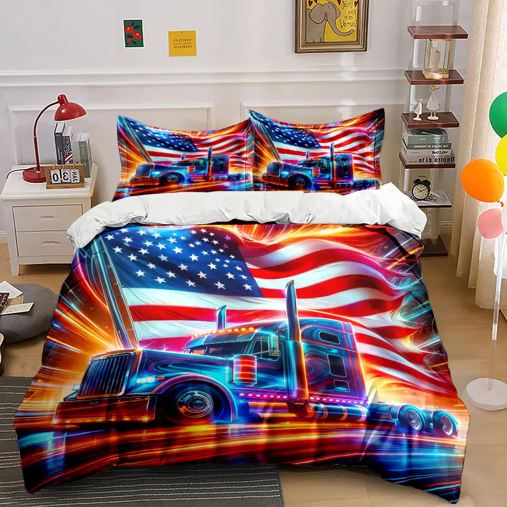 American truck with flag backdrop Pattern Duvet Cover Set Digital Print Colorful Polyester Bedding with Zipper Closur for gifts
American truck with flag backdrop Pattern Duvet Cover Set Digital Print Colorful Polyester Bedding with Zipper Closur for gifts
