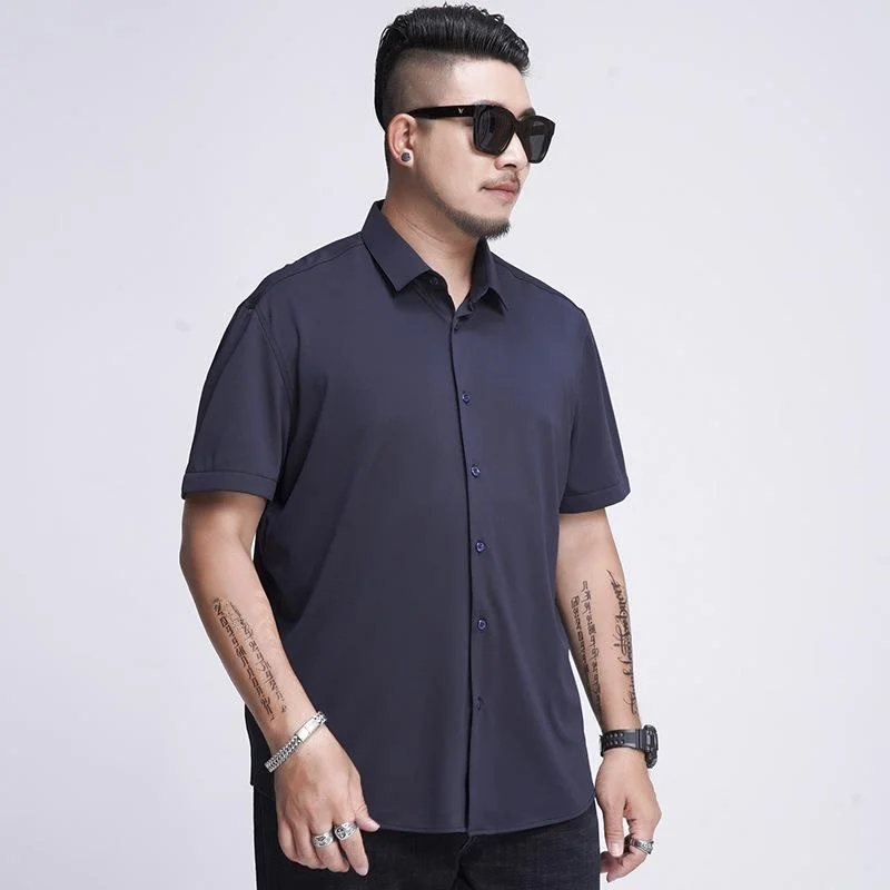 Loose Fit Large Men's ort Sve irt Stretchy Comfortable Fat Accommodating Summer Thin Fabric Square Collar Pure Color
Loose Fit Large Men's ort Sve irt Stretchy Comfortable Fat Accommodating Summer Thin Fabric Square Collar Pure Color