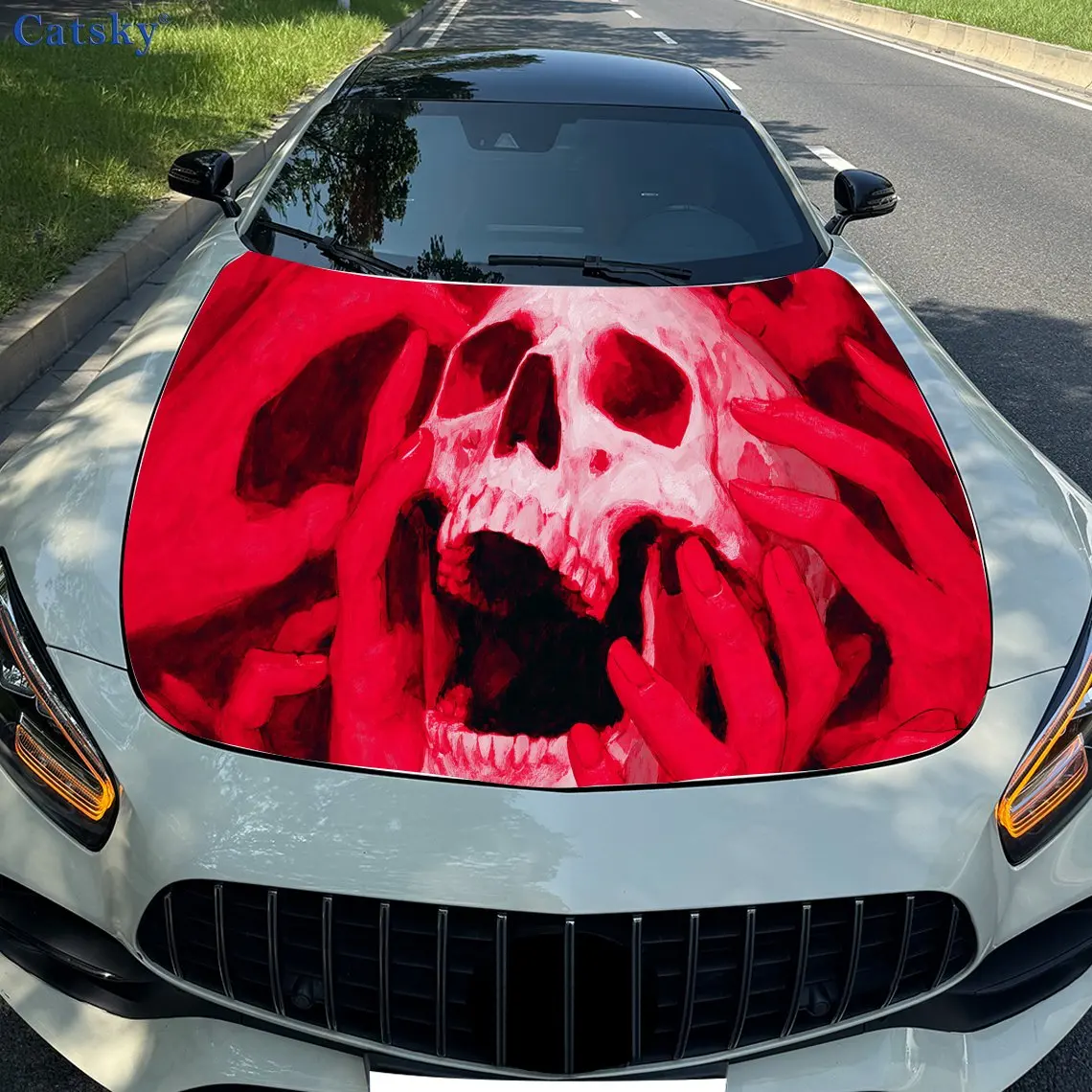 Dark Artistic Bloody Hand Skull PVC Car Vinyl Wraps, Self-Adhesive Waterproof Car Hood Decal Sticker, Car Decoration Protection
Dark Artistic Bloody Hand Skull PVC Car Vinyl Wraps, Self-Adhesive Waterproof Car Hood Decal Sticker, Car Decoration Protection