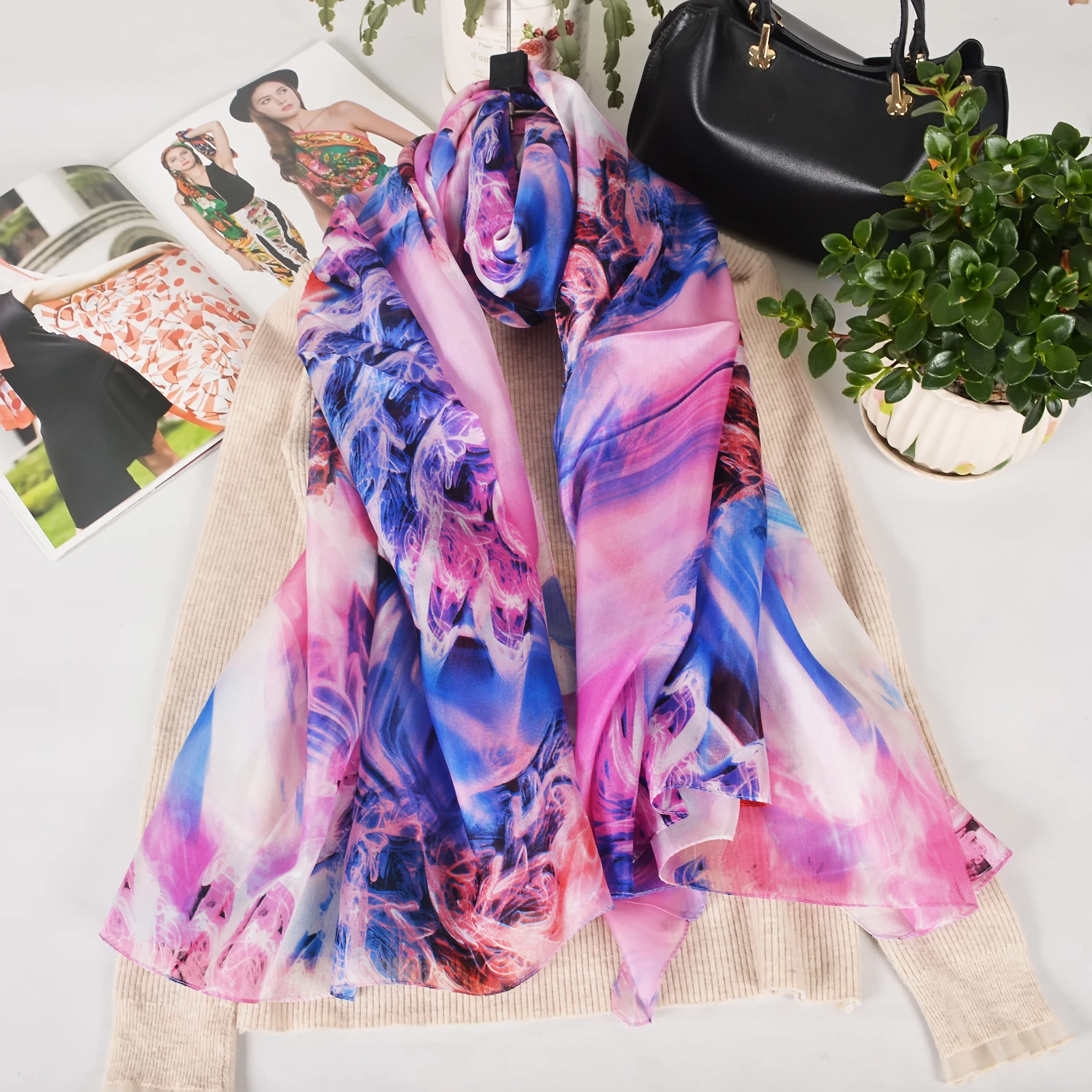 БИСИФА | Фиолетовый, розовый, 100% шелковый шарф тутового шелкопряда, шаль, женский новый летний длинный пляжный шелковый шарф, роскошные женские шарфы на шею, платки
БИСИФА | Фиолетовый, розовый, 100% шелковый шарф тутового шелкопряда, шаль, женский новый летний длинный пляжный шелковый шарф, роскошные женские шарфы на шею, платки