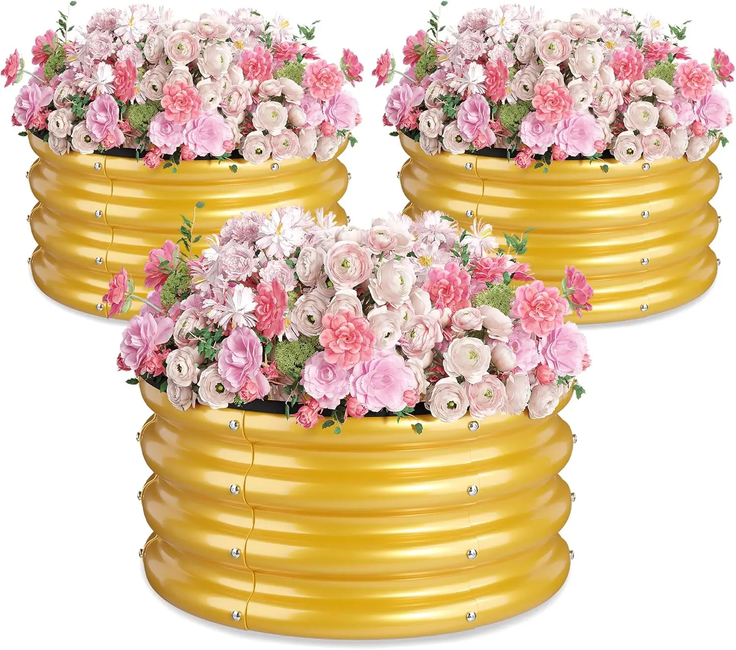 Round Raised Garden Bed, 2x2x1 ft, Yellow, 3 Pack, 0.6 mm Galvanized Steel Planter with Safety Edge
Round Raised Garden Bed, 2x2x1 ft, Yellow, 3 Pack, 0.6 mm Galvanized Steel Planter with Safety Edge