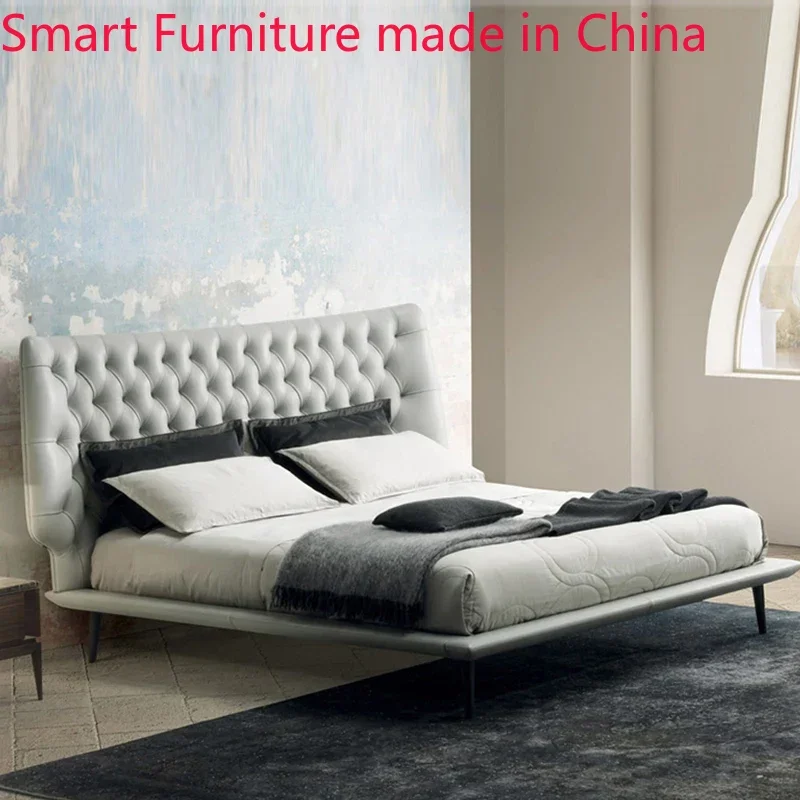bed Minimalist luxury leather master room 1.8m double wedding Modern minimalist designer model leather
bed Minimalist luxury leather master room 1.8m double wedding Modern minimalist designer model leather