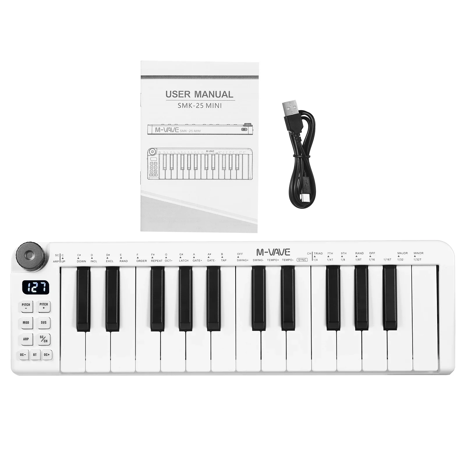 M-VAVE SMK-25 Mini MIDI Keyboard 25-Key MIDI Control Rechargeable USB Keyboard MIDI Controller DJ Equipment
M-VAVE SMK-25 Mini MIDI Keyboard 25-Key MIDI Control Rechargeable USB Keyboard MIDI Controller DJ Equipment