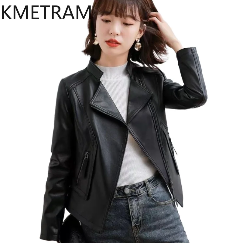 KMETRAM Real Sheepskin Leather Jacket Woman Short Slim-fit Biker Jackets Genuine Leather Coat New Autumn Women Clothes 2026 가죽자켓
KMETRAM Real Sheepskin Leather Jacket Woman Short Slim-fit Biker Jackets Genuine Leather Coat New Autumn Women Clothes 2026 가죽자켓