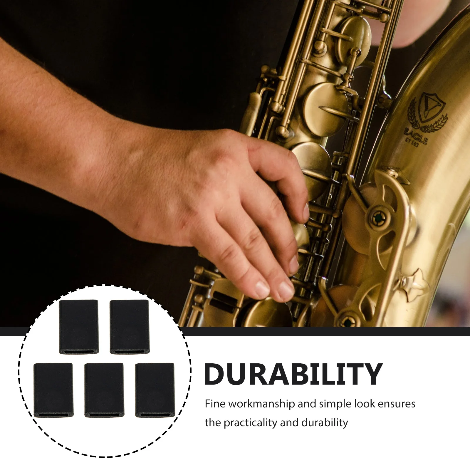 5Pcs Saxophone Thumb Rest Support Comfortable Finger Cushion Durable Saxophone Playing Replacement Accessory Finger Support
5Pcs Saxophone Thumb Rest Support Comfortable Finger Cushion Durable Saxophone Playing Replacement Accessory Finger Support