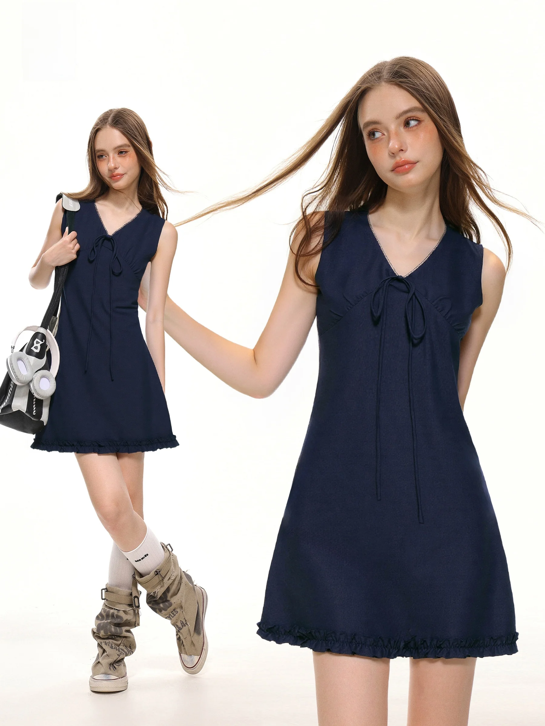 Sweet And Spicy Girl V-ne Waist-cinching Wooden Bounded Dr Women's Summer Design Slimming A-line Skirt
Sweet And Spicy Girl V-ne Waist-cinching Wooden Bounded Dr Women's Summer Design Slimming A-line Skirt