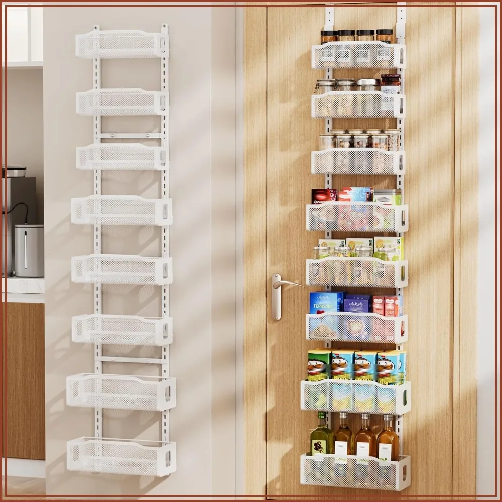 8 Tier Over the Door Pantry Organizer, 2in1 Hanging or Wall Mount Spice Rack, Adjustable Heavy-Duty Narrow Storage for Kitchen Cabinet and Bathroom, 12" White
8 Tier Over the Door Pantry Organizer, 2in1 Hanging or Wall Mount Spice Rack, Adjustable Heavy-Duty Narrow Storage for Kitchen Cabinet and Bathroom, 12" White