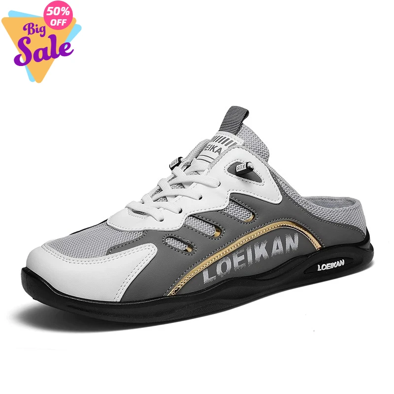 Мужские повседневные сетчатые тапочки больших размеров, летние дышащие нескользящие прогулочные туфли, модные удобные спортивные сандалии Baotou для активного отдыха
Мужские повседневные сетчатые тапочки больших размеров, летние дышащие нескользящие прогулочные туфли, модные удобные спортивные сандалии Baotou для активного отдыха