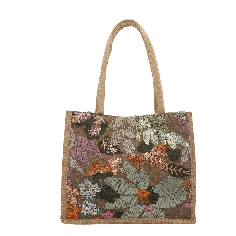 Women's Handbag Sequined Embroidered Linen Shoulder Tote Bag Top Handle Minimalist Versatile Daily Summer Bag
Women's Handbag Sequined Embroidered Linen Shoulder Tote Bag Top Handle Minimalist Versatile Daily Summer Bag