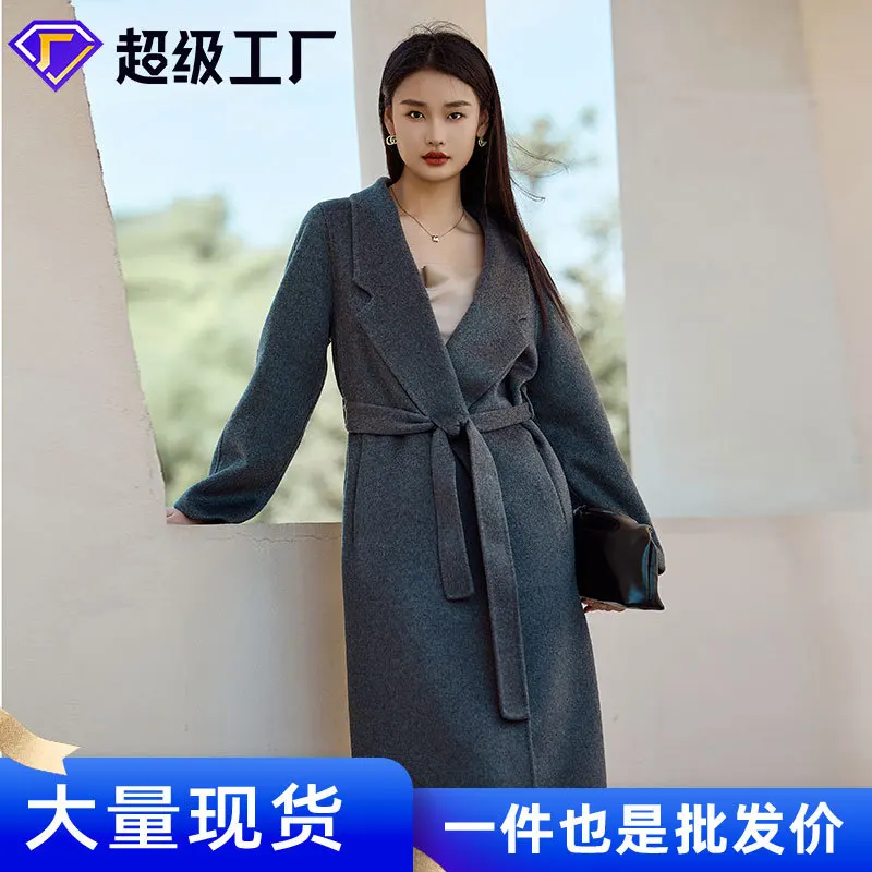 Pure Cashmere High-Quality Double-Sided Woolen Jacket For Women's Minimalist Bathrobe, Long Woolen Jacket
Pure Cashmere High-Quality Double-Sided Woolen Jacket For Women's Minimalist Bathrobe, Long Woolen Jacket