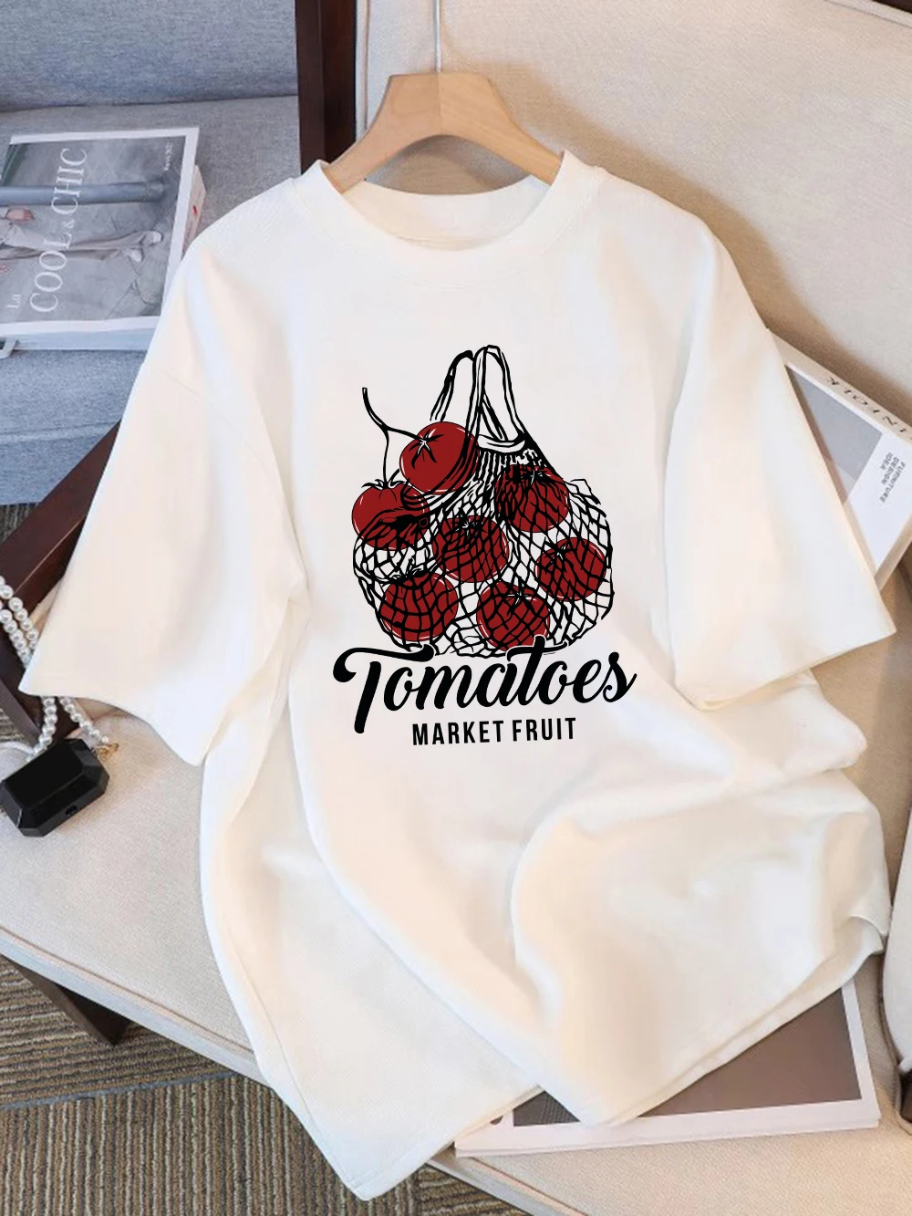 Women T-Shirt Cotton Summer Tomatoes Market Fruit Printed Short Sleeve Tees O-Neck Comfortable Loose Tops Casual Woman Clothes
Women T-Shirt Cotton Summer Tomatoes Market Fruit Printed Short Sleeve Tees O-Neck Comfortable Loose Tops Casual Woman Clothes