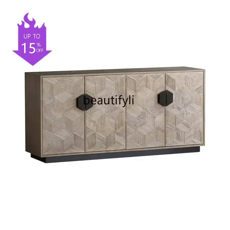 C46 Nordic solid wood dining side cabinet, retro old floor locker, simple style foyer entry entrance cabinet07
C46 Nordic solid wood dining side cabinet, retro old floor locker, simple style foyer entry entrance cabinet07