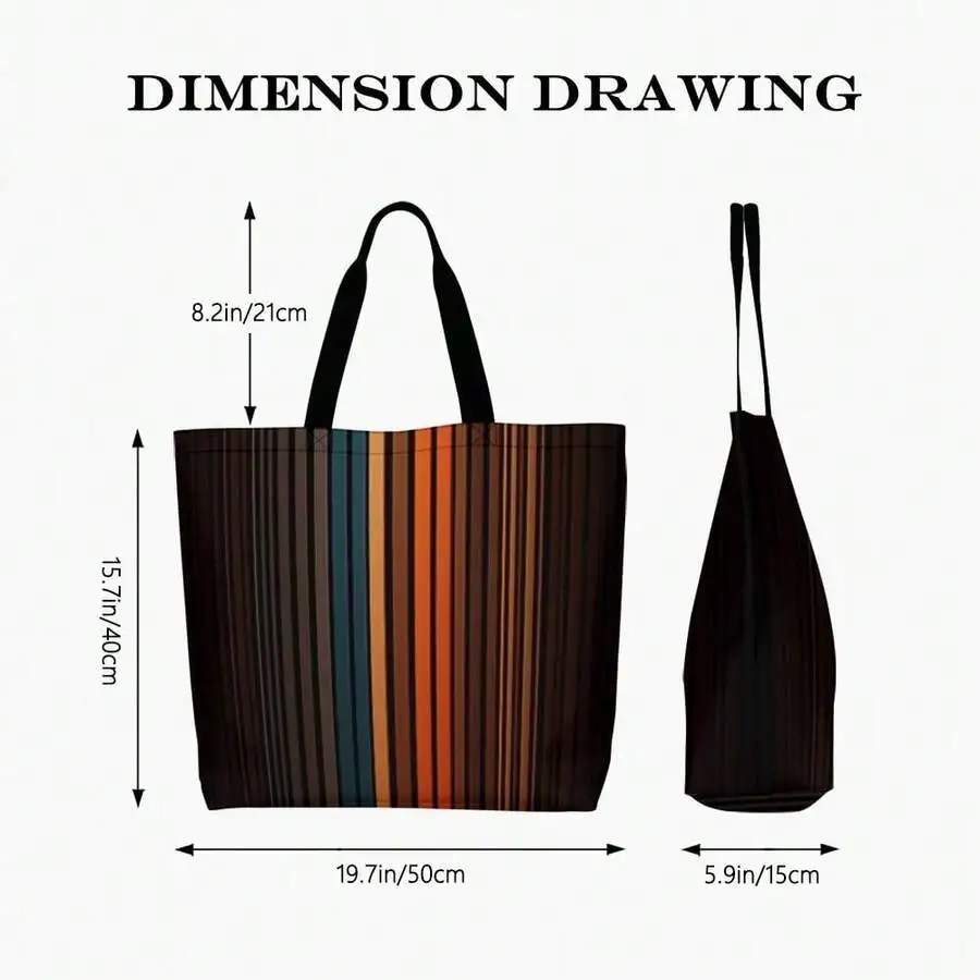 Vertical Striped Casual Tote Bag Earth Tone Fashion Shopping Bag For Women
Vertical Striped Casual Tote Bag Earth Tone Fashion Shopping Bag For Women