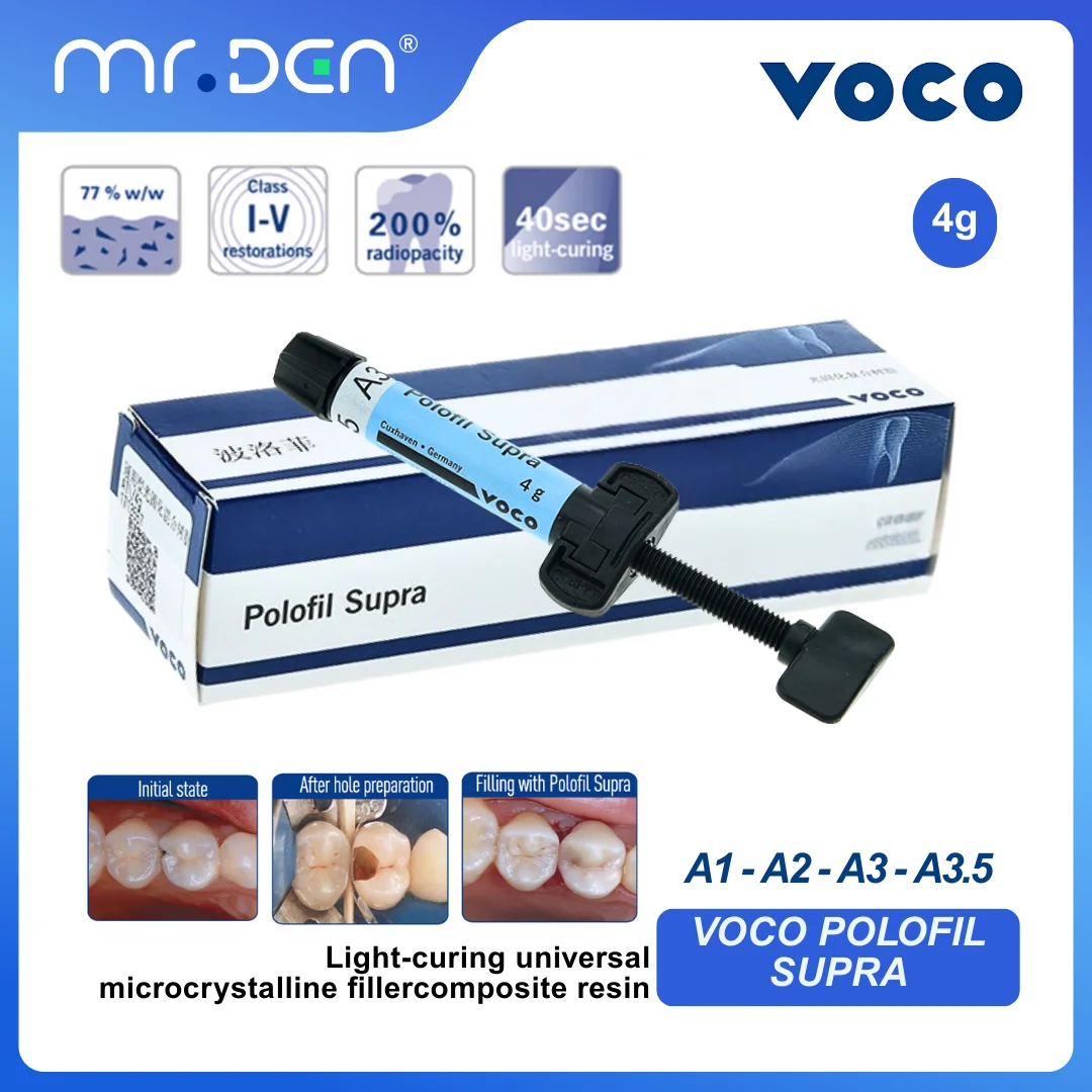VOCO Polofil Supra Nano Universal Light Curing Resin Dental Material for Front & Rear Teeth Repair
VOCO Polofil Supra Nano Universal Light Curing Resin Dental Material for Front & Rear Teeth Repair