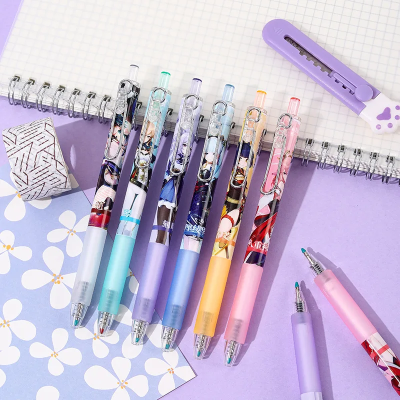 6Pcs/Set Genshin Impact Keqing Jean Gunnhildr Xiangling Anime Stationery Set 0.5mm Black Refill Gel Pens School Writing Supplies
6Pcs/Set Genshin Impact Keqing Jean Gunnhildr Xiangling Anime Stationery Set 0.5mm Black Refill Gel Pens School Writing Supplies