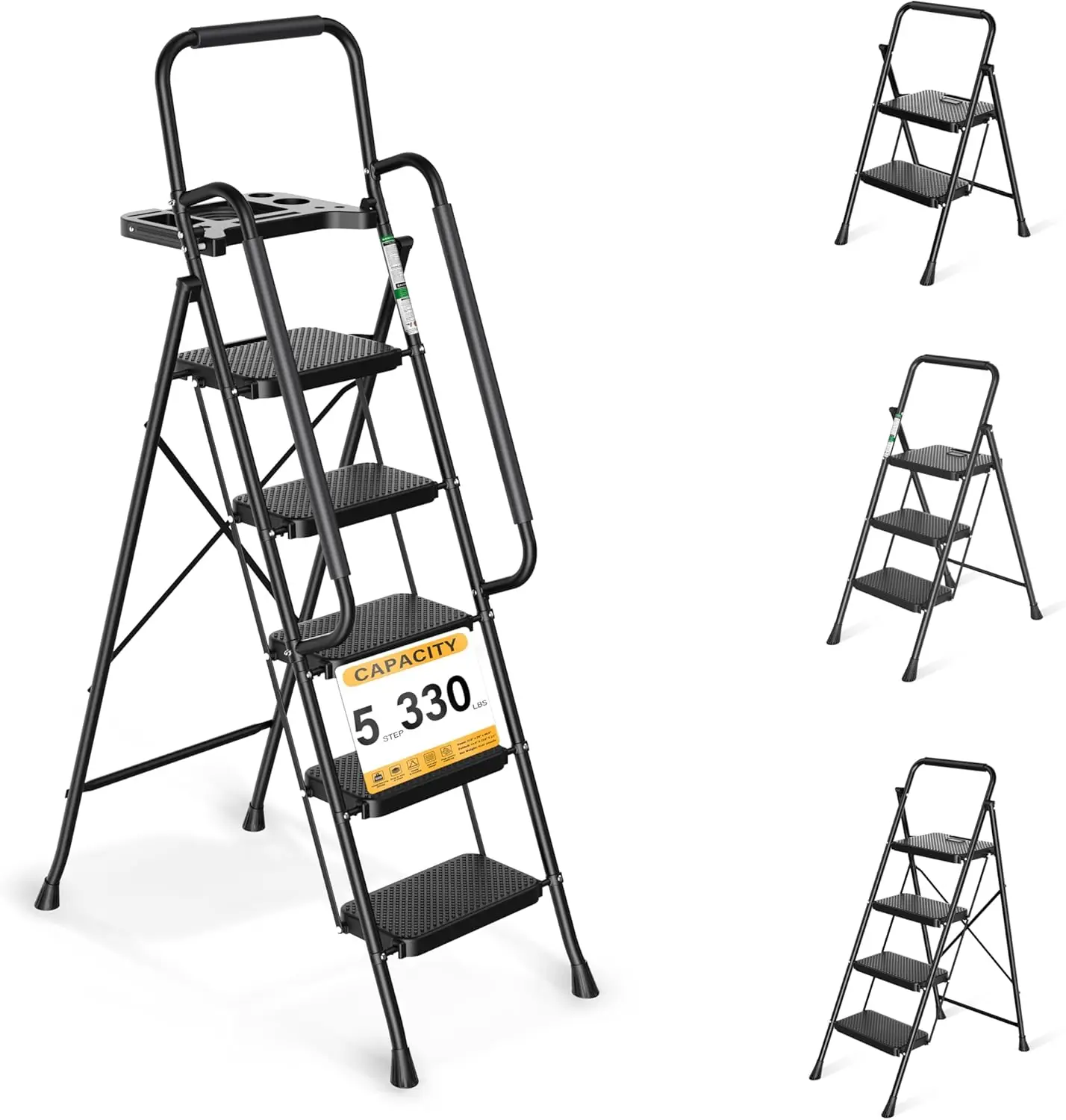 Folding Step Stool with Wide Anti-Slip Pedals, Sturdy Steel Ladder with Handrail, Space-Saving for Home & Adults
Folding Step Stool with Wide Anti-Slip Pedals, Sturdy Steel Ladder with Handrail, Space-Saving for Home & Adults