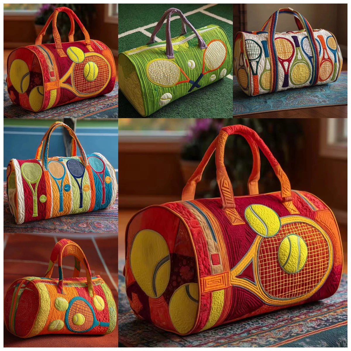 Men's Sport Tennis Print Quilted Duffle Bag Vintage Road Trips Travel Tote Outdoor Handbag Women's Weekender Bag
Men's Sport Tennis Print Quilted Duffle Bag Vintage Road Trips Travel Tote Outdoor Handbag Women's Weekender Bag