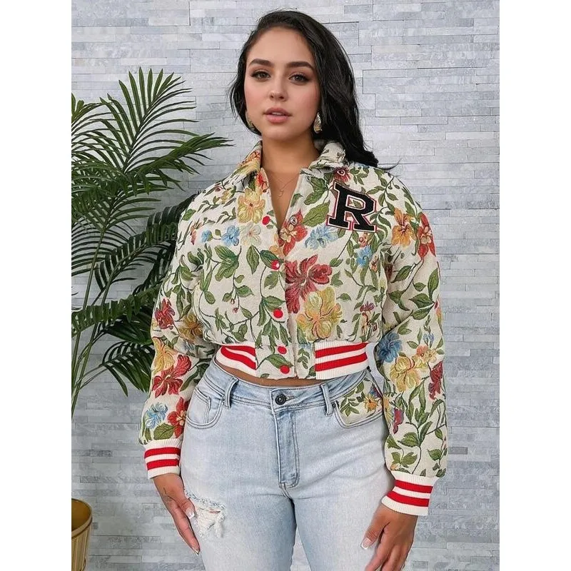 Floral Embroidery Jacket Women's Sport Style Short Outerwear Spring Season Other Material 100% Cross-Border E 80840
Floral Embroidery Jacket Women's Sport Style Short Outerwear Spring Season Other Material 100% Cross-Border E 80840