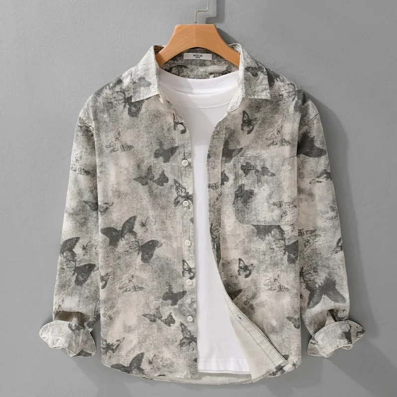 Korean Fashion Butterfly Printed Shirts Men Women Summer Couple New Long Sleeve Shirt Pure Cotton Casual Shirt Unisex Tops Youth
Korean Fashion Butterfly Printed Shirts Men Women Summer Couple New Long Sleeve Shirt Pure Cotton Casual Shirt Unisex Tops Youth