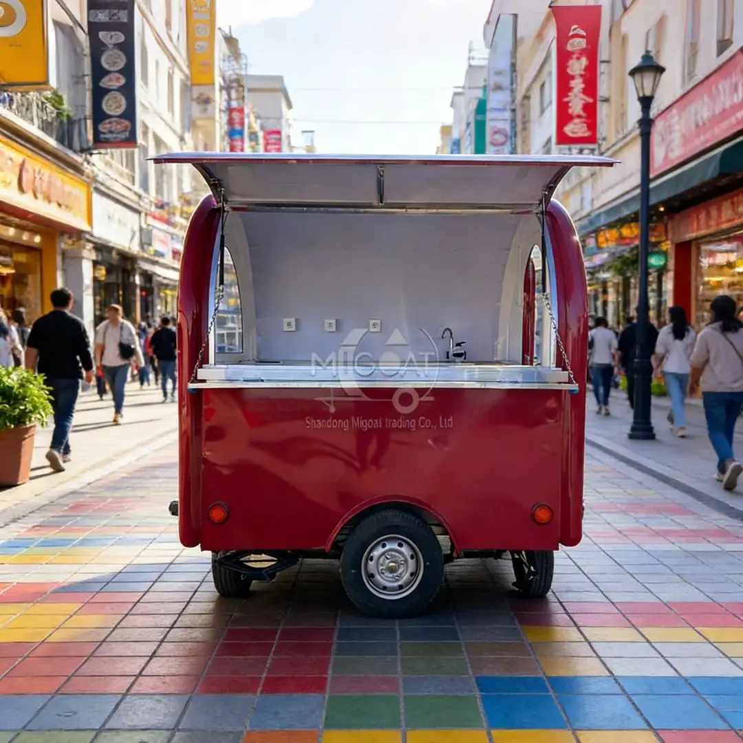 Red Customizable Mobile Snack Cart for Night Market Street Food Business with Refrigerator And Sink Trailer
Red Customizable Mobile Snack Cart for Night Market Street Food Business with Refrigerator And Sink Trailer