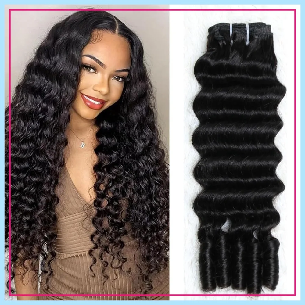 Deep Wave Human Hair Bundles Burmese Curly Bundles Quick Weave with Spiral End Sew in Hair Extensions 26 Inches 1 Bundle Natural Color
Deep Wave Human Hair Bundles Burmese Curly Bundles Quick Weave with Spiral End Sew in Hair Extensions 26 Inches 1 Bundle Natural Color