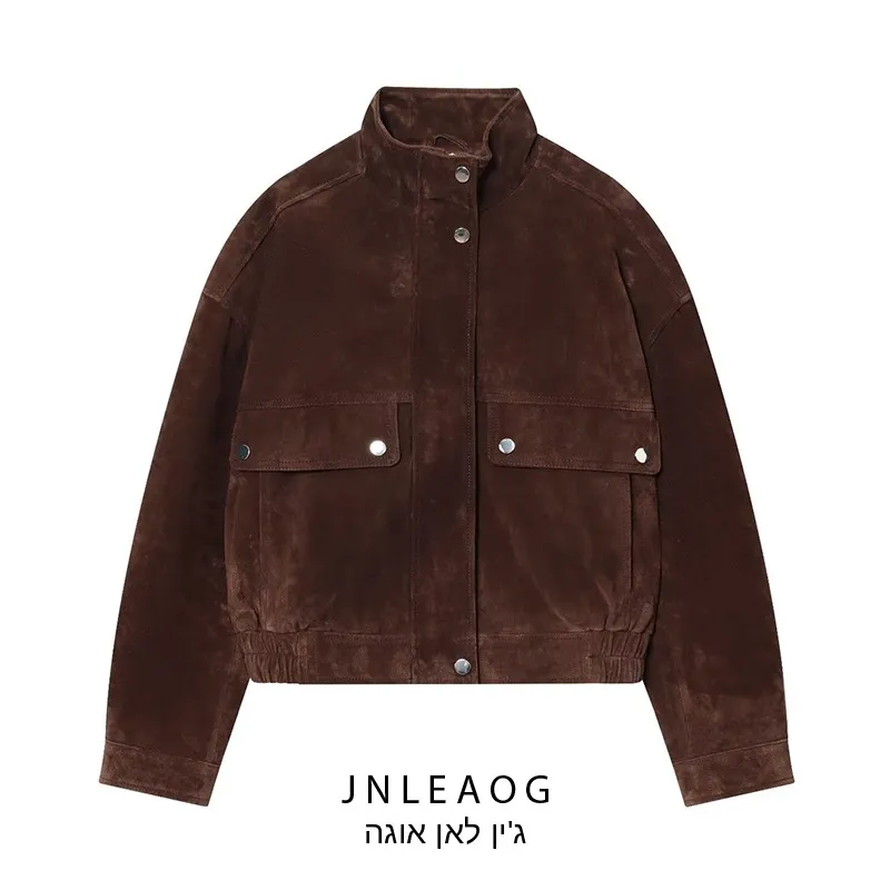 Fashionable Reversible Faux Leather Jacket with Pocket for Women Autumn New Style JNLEAOG Warm Polyester Outerwear Coat
Fashionable Reversible Faux Leather Jacket with Pocket for Women Autumn New Style JNLEAOG Warm Polyester Outerwear Coat