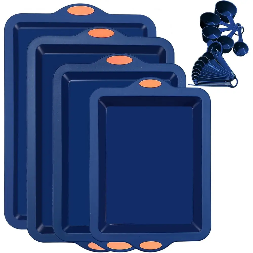 Набор силиконовых форм для запекания, 4-х предметов с антипригарным покрытием и формочками для запекания, листы для специй, противнила для печенья, форма для торта с ручками и металлическим Reino
Набор силиконовых форм для запекания, 4-х предметов с антипригарным покрытием и формочками для запекания, листы для специй, противнила для печенья, форма для торта с ручками и металлическим Reino