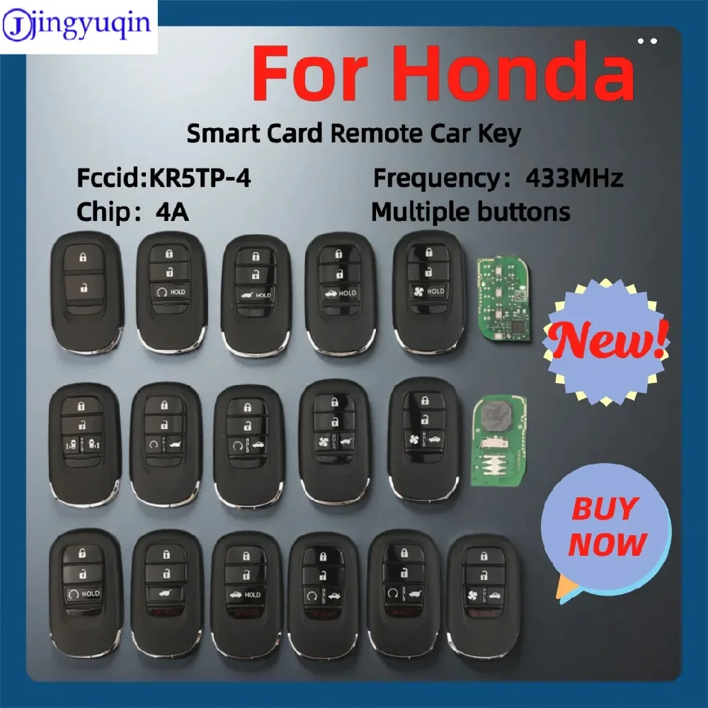 jingyuqin For Honda Accord Pilot HR-V CR-V Civic Odssey 2022-2026 Fccid:KR5TP-4 433MHz 4A Chip Smart Remote Control Car Key Fob
jingyuqin For Honda Accord Pilot HR-V CR-V Civic Odssey 2022-2026 Fccid:KR5TP-4 433MHz 4A Chip Smart Remote Control Car Key Fob