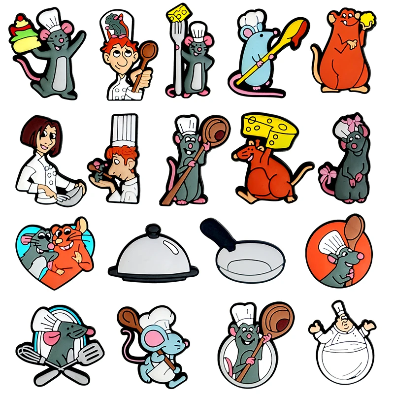 9-100PCS Gourmet Kitchen God Mouse Shoe Charms Adventure PVC Decorations high-quality Detachable Waterproof For Party Gifts 
9-100PCS Gourmet Kitchen God Mouse Shoe Charms Adventure PVC Decorations high-quality Detachable Waterproof For Party Gifts