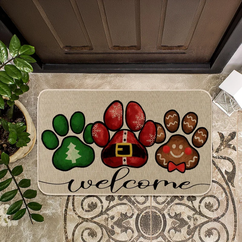 Welcome Dog Paw Santa Belt Christmas Door Mat Xmas Seasonal Winter Holiday Low-Profile Rug Doormat for Indoor Outdoor
Welcome Dog Paw Santa Belt Christmas Door Mat Xmas Seasonal Winter Holiday Low-Profile Rug Doormat for Indoor Outdoor