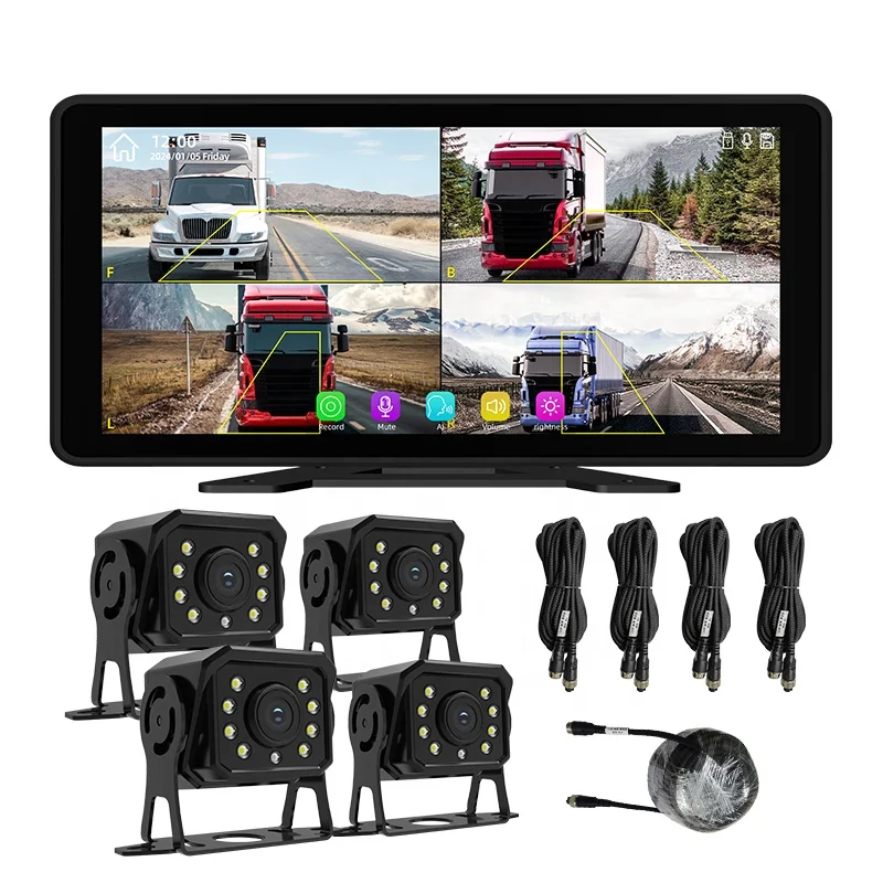 10.36 Inches 4CH Full HD 1080P AHD Loop Video Recorder Car IPS Screen MP5 Mobile DVR Black Box for Vehicle Truck RV Dump Trailer
10.36 Inches 4CH Full HD 1080P AHD Loop Video Recorder Car IPS Screen MP5 Mobile DVR Black Box for Vehicle Truck RV Dump Trailer