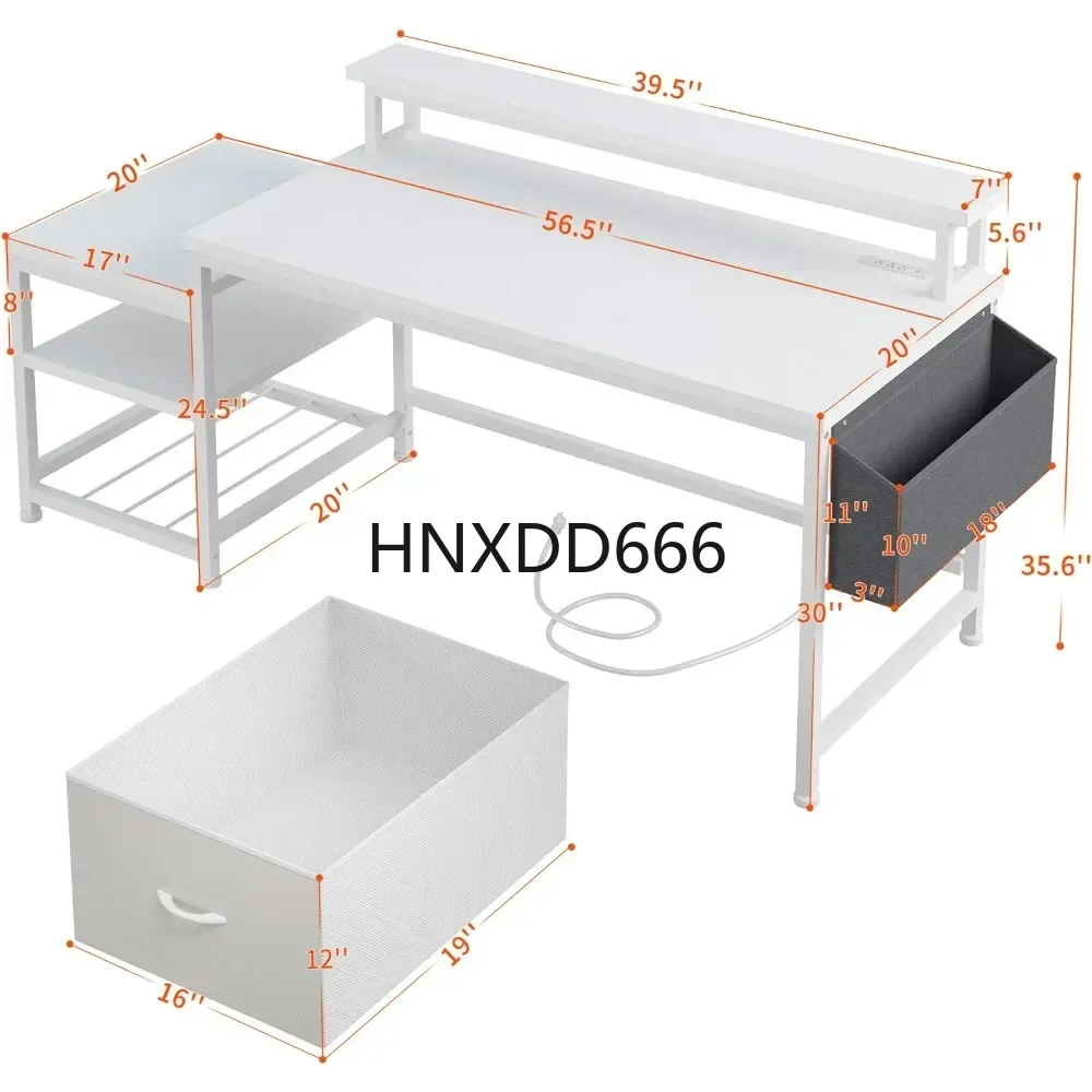 56.5" Computer Desk with File Drawers Cabinet,Study Writing Gaming Desk with Power Outlets,Home Office Desk
56.5" Computer Desk with File Drawers Cabinet,Study Writing Gaming Desk with Power Outlets,Home Office Desk
