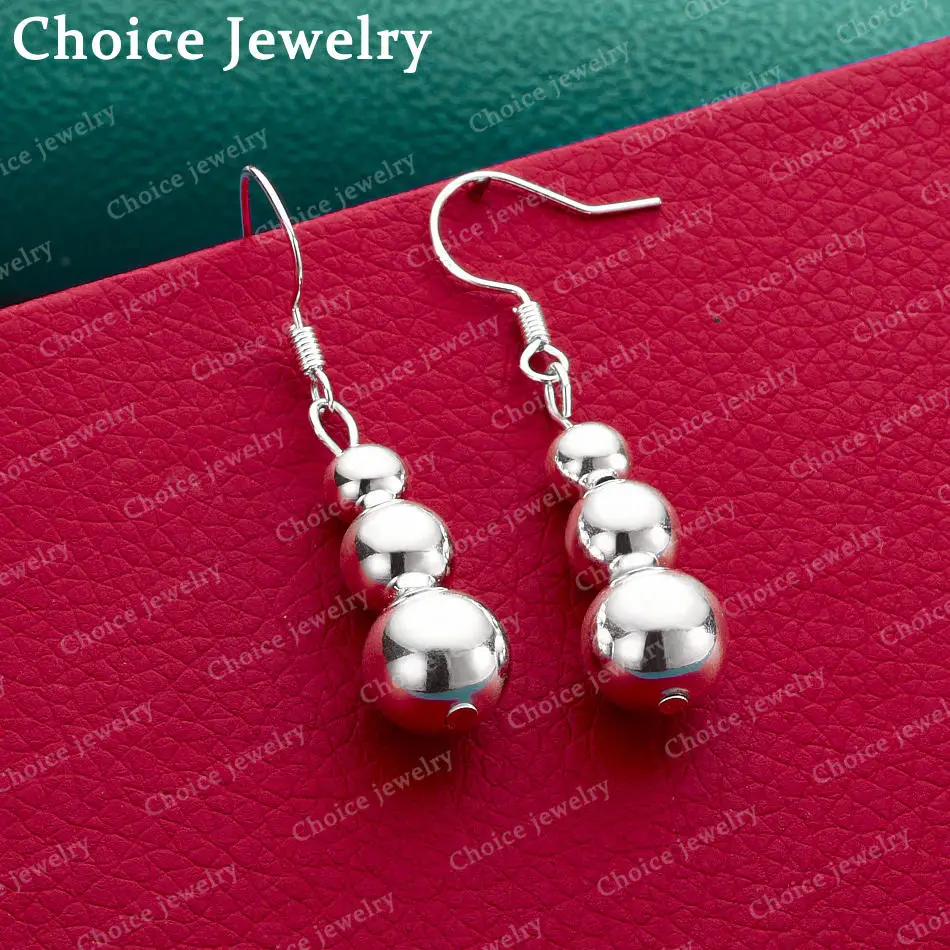 925 Sterling Silver Multi Round Bead Drop Earrings For Women Jewelry Fashion Elegant Engagement Wedding Accessories
925 Sterling Silver Multi Round Bead Drop Earrings For Women Jewelry Fashion Elegant Engagement Wedding Accessories