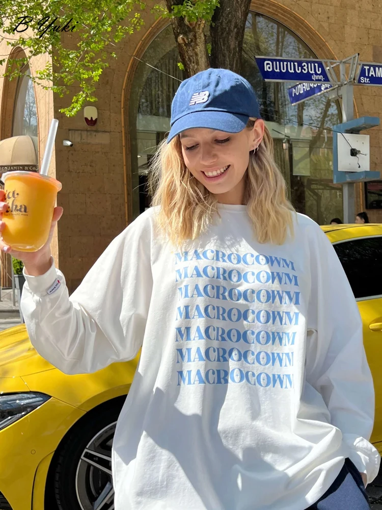 Blessyuki Oversized Cotton Leeter Printed T-Shirts Women Simple Long Sleeve Thick Chic Pullover Foe Ladies Vintage Streewear Top
Blessyuki Oversized Cotton Leeter Printed T-Shirts Women Simple Long Sleeve Thick Chic Pullover Foe Ladies Vintage Streewear Top