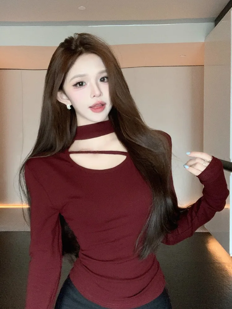 Thickened Long Sleeve Women's T-shirt Neck Hanging Base Shirt Inner Wear Autumn Winter Pure Color Commute Style Korean Version
Thickened Long Sleeve Women's T-shirt Neck Hanging Base Shirt Inner Wear Autumn Winter Pure Color Commute Style Korean Version
