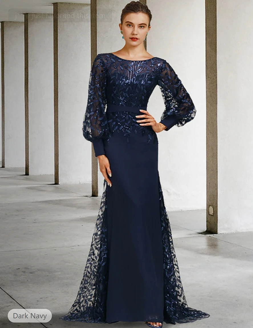 Mermaid Mother of the Bride Dress Wedding Guest Elegant Jewel Neck Chiffon Lace Long Sleeve with Sequin Ruffles formal dresses
Mermaid Mother of the Bride Dress Wedding Guest Elegant Jewel Neck Chiffon Lace Long Sleeve with Sequin Ruffles formal dresses