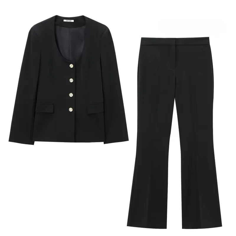 TRAFZR Suits Set 2 Elegant Pieces Autumn Outfits Elegant Casual Women's Set Basics Long Sleeve Sets Black Flare Pants Sets
TRAFZR Suits Set 2 Elegant Pieces Autumn Outfits Elegant Casual Women's Set Basics Long Sleeve Sets Black Flare Pants Sets