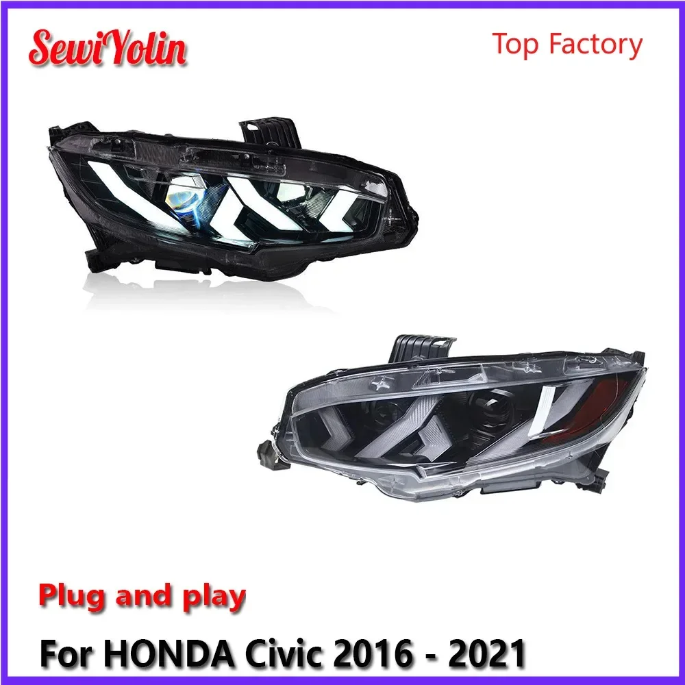 Car LED Headlight Light Assemblies For HONDA Civic 10th Gen 2016 - 2021 Auto Fog DRL Brake Turn Signal Lamp Plug And Play
Car LED Headlight Light Assemblies For HONDA Civic 10th Gen 2016 - 2021 Auto Fog DRL Brake Turn Signal Lamp Plug And Play