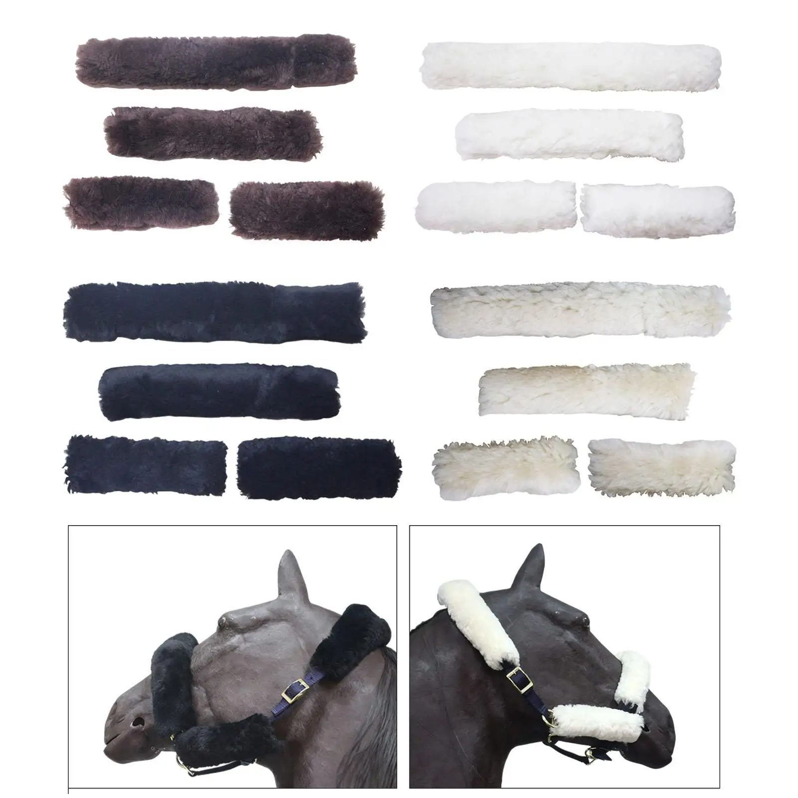 Plush Fleece Horse Halter Covers Set Padded Nose Band Protector Accessories for Pony Stable Training Equipment
Plush Fleece Horse Halter Covers Set Padded Nose Band Protector Accessories for Pony Stable Training Equipment