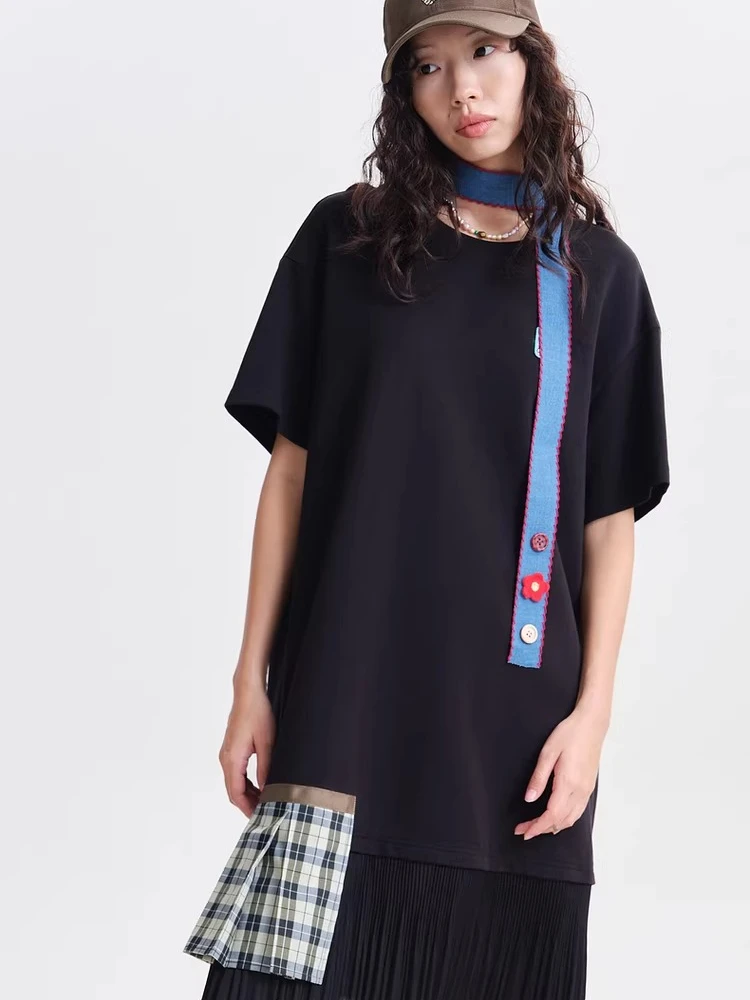 MOVEUP Crew Neck A-Line Short Dress 2026 Spring New Puppy Patch Plaid Pleated Hem Short Sleeve Loose Casual Dress 3ELC11324
MOVEUP Crew Neck A-Line Short Dress 2026 Spring New Puppy Patch Plaid Pleated Hem Short Sleeve Loose Casual Dress 3ELC11324