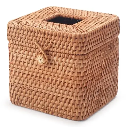 Handwoven Natural Rattan Square Tissue Box With Lid 5.7x5.7x5.5 Inches
Handwoven Natural Rattan Square Tissue Box With Lid 5.7x5.7x5.5 Inches