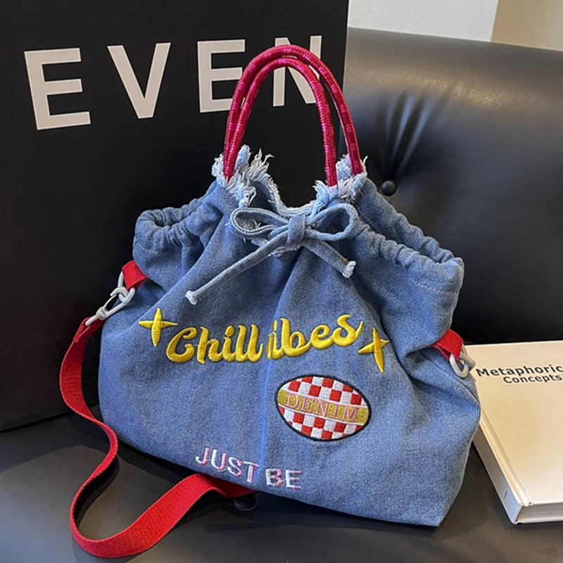 Luxury Denim Cotton Shoulder Bag Fashion Designer Handbag Ladies Large capacity Tote Bags Brand Women Female Crossbody bags
Luxury Denim Cotton Shoulder Bag Fashion Designer Handbag Ladies Large capacity Tote Bags Brand Women Female Crossbody bags