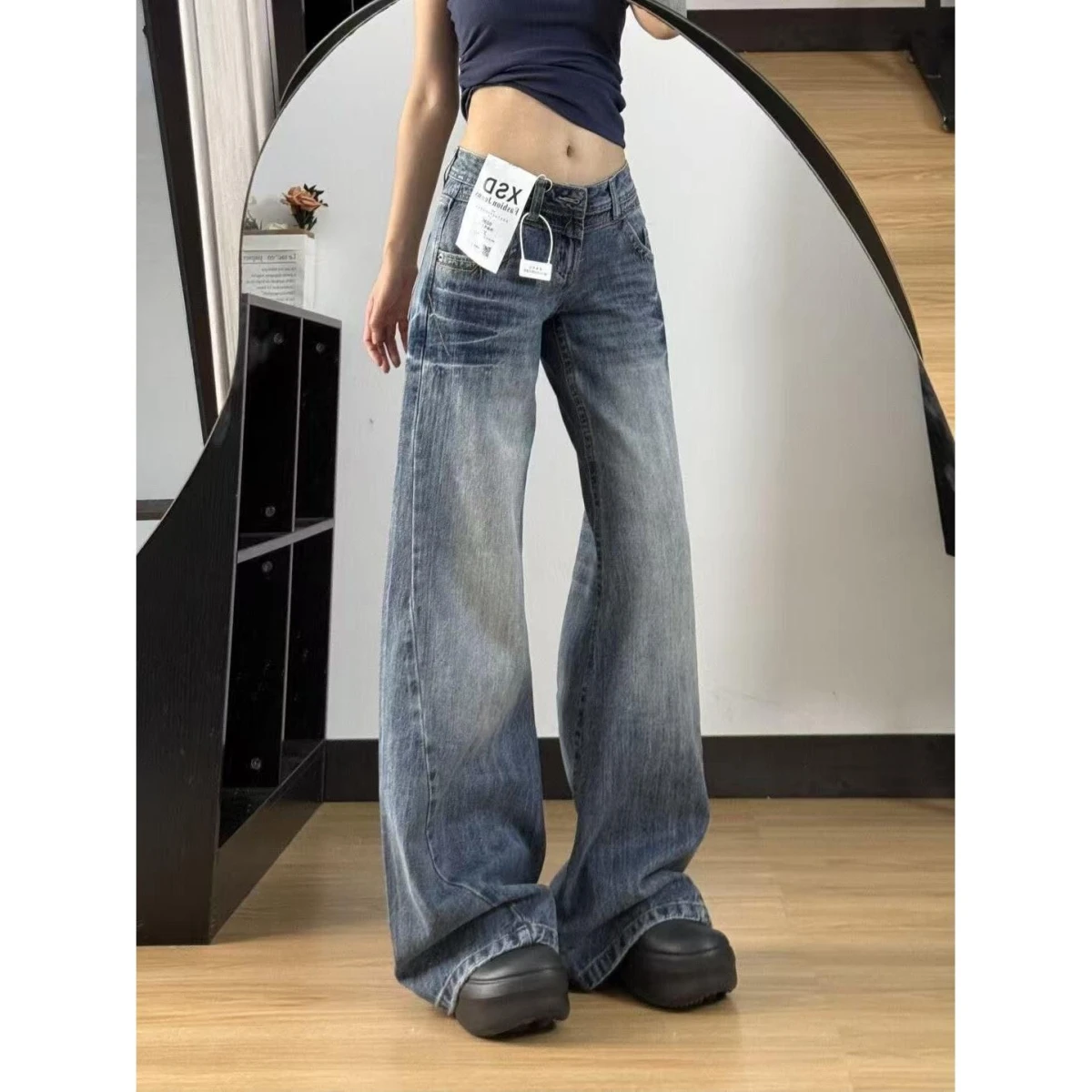 Low Waist Hip Hop Street Dance Women's Jeans Design Waed out Faded Wide Leg Pants Spring Autumn New Sle Micro Flared Trou...
Low Waist Hip Hop Street Dance Women's Jeans Design Waed out Faded Wide Leg Pants Spring Autumn New Sle Micro Flared Trou...
