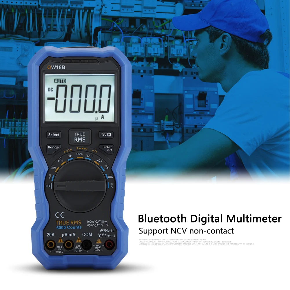 Bluetooth Multimeter OW18B Multimeter 1 set OW18B Bluetooth Digital Multimeter Data Logger Thermometer Kit Digital Multimeter
Bluetooth Multimeter OW18B Multimeter 1 set OW18B Bluetooth Digital Multimeter Data Logger Thermometer Kit Digital Multimeter