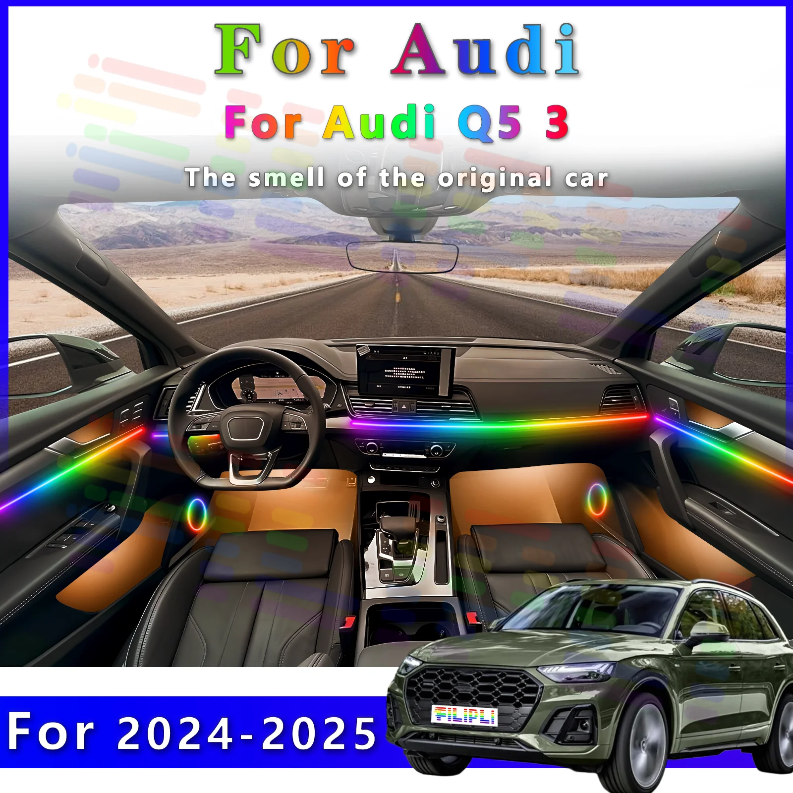 FILIPLI For Audi Q5 3 Interior Accessories LED 64Color Decoration Ambient Light Strip with Acrylic Guide for Car - Elevate Your
FILIPLI For Audi Q5 3 Interior Accessories LED 64Color Decoration Ambient Light Strip with Acrylic Guide for Car - Elevate Your