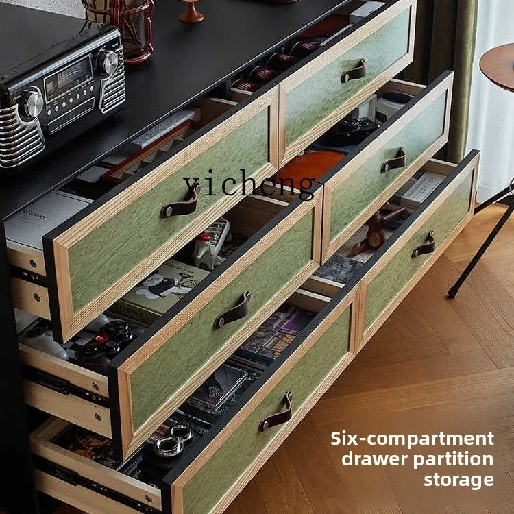 LSL solid wood chest of drawers French retro bedroom bedside locker against the wall 
LSL solid wood chest of drawers French retro bedroom bedside locker against the wall