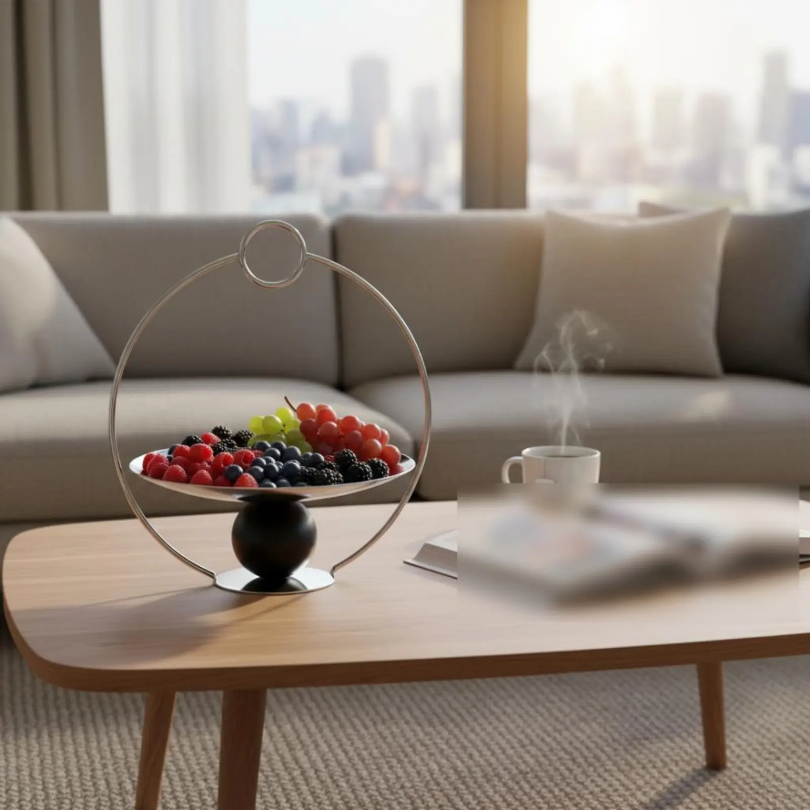 Circular Handle Fruit Plate Nordic Design Stainless Steel Centerpiece Bowl Modern Fruit Bowl Sophisticated Design Pedestal
Circular Handle Fruit Plate Nordic Design Stainless Steel Centerpiece Bowl Modern Fruit Bowl Sophisticated Design Pedestal