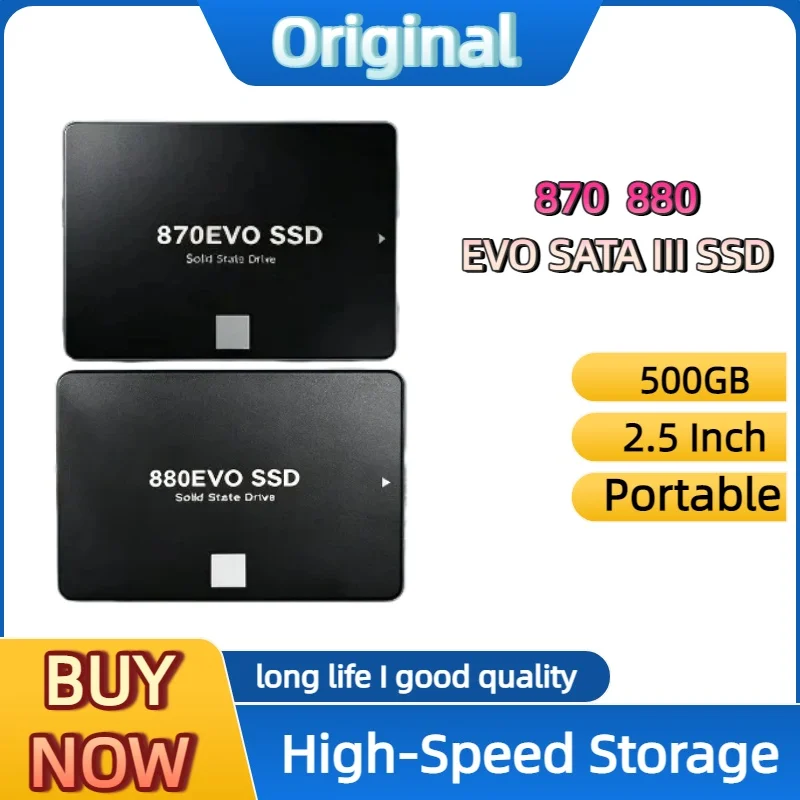 High Speed 500GB Internal SSD–Original 870 EVO 880 EVO,SATA3 2.5 Inch Solid State Disk for Laptop Desktop Microcomputer
High Speed 500GB Internal SSD–Original 870 EVO 880 EVO,SATA3 2.5 Inch Solid State Disk for Laptop Desktop Microcomputer