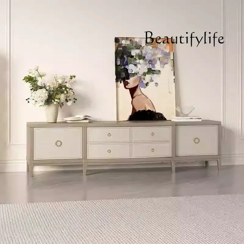 American light luxury solid wood TV cabinet modern simple living room champagne coffee table TV cabinet
American light luxury solid wood TV cabinet modern simple living room champagne coffee table TV cabinet